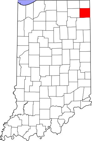 Map of Indiana highlighting DeKalb County.svg