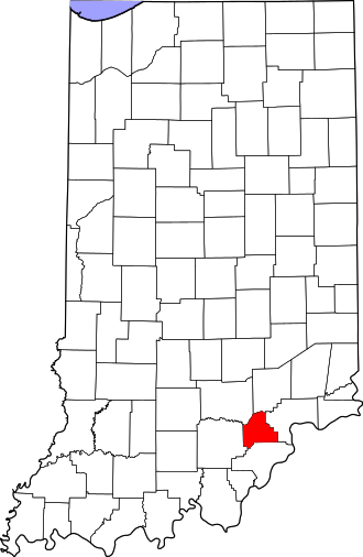 Location of Scott County in Indiana Map of Indiana highlighting Scott County.svg