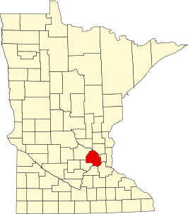 Locatie van Hennepin County in Minnesota