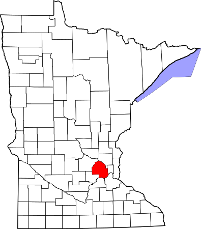 Map of Minnesota highlighting Hennepin County.svg