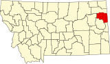 Mapa Montany se zvýrazněním Richland County.svg