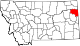 Mapa del estado que destaca el condado de Richland