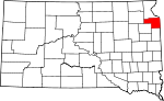 Carte d'état mettant en évidence le comté de Grant