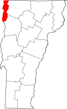 Разположение на окръга в Вермонт