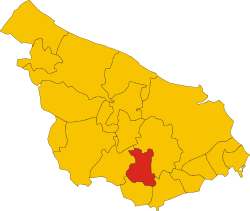Elhelyezkedése Brindisi térképén