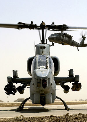 AH-1W with Hellfire (left) and BGM-71 TOW missiles (right)