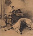 Windhound of Kaiser Wilhelm II, drawing, 1894