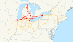 Mapa do sistema da ferrovia central de Michigan (1918) .svg