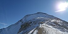 La vetta della montagna come si presenta dal colle del Chaberton.