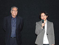 Ms. Sharmila Tagore, actress and Shri Saumitra Chatterjee, actor at the presentation of the film ‘Apur Sansar’, during the 40th International Film Festival (IFFI-2009), at Panaji, Goa on November 30, 2009 (1).jpg