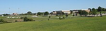 Missouri Western grounds from across Interstate 29 in 2007 prior to construction of the Kansas City Chiefs training camp (to the right of the MWSU sign) Mwsu-grounds.jpg