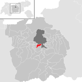 Poloha obce Natters v okrese Innsbruck-vidiek (klikacia mapa)