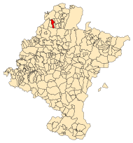 Localização do município de Eratsun em Navarra