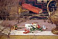 Niccolò barabino, cristo in trono tra maria e santi fiorentini, 1882-83, 05 firma, rose.JPG
