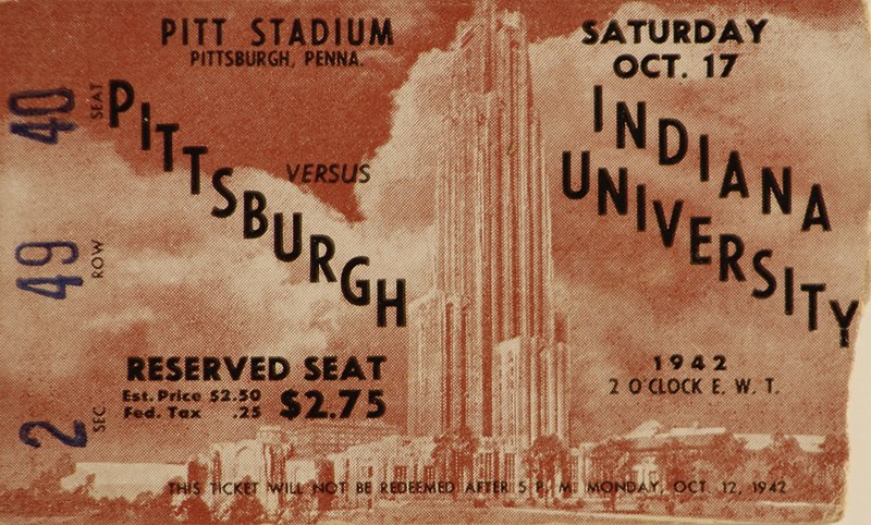 File:October 17, 1942 Ticket stub for the University of Pittsburgh versus the University of Indiana football game.jpg