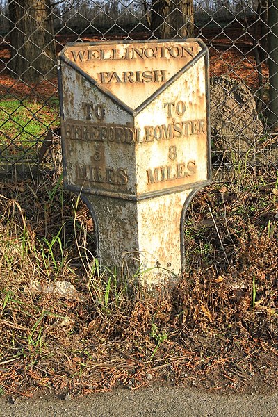 File:Old Milepost by the A49, Wellington Marsh (geograph 6048307).jpg