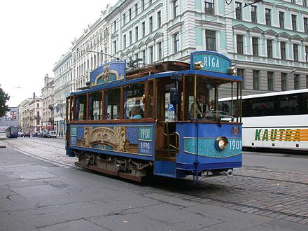 The "retro" tram in Riga