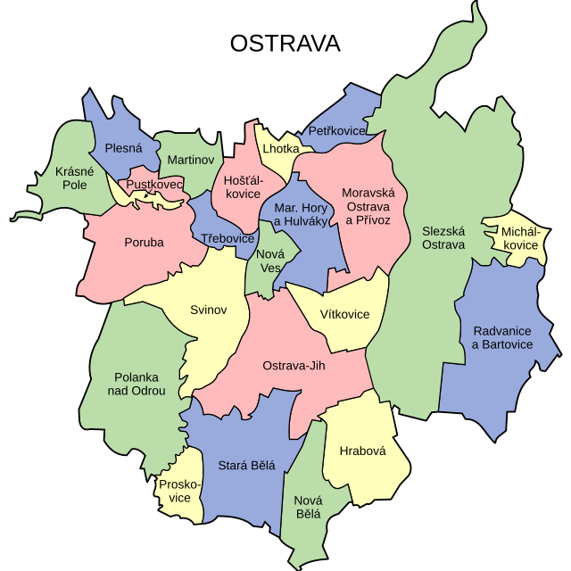 Partoj de urbo Ostrava