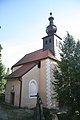 Čeština: Celkový pohled na kostel svaté Trojice na moráňském hřbitově ve Velkém Meziříčí, okr. Žďár nad Sázavou. English: Overview of Church of Holy Trinity in Velké Meziříčí, Žďár nad Sázavou District.