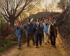 French forest workers returning