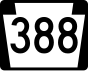 Pennsylvania Route 388 marker