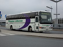 A Pohjolan Liikenne bus on (now discontinued) line U540, from Espoon keskus, at Helsinki Airport. PL-12 Helsinki-Vantaan lentoasemalla.jpg