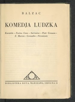 Okładka lub karta tytułowa