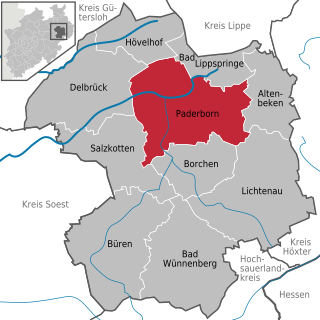 Paderborn City in North Rhine-Westphalia, Germany