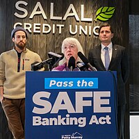 Senator Patty Murray advocates for passage of the SAFE Banking Act on April 20, 2022 Patty Murray cannabis SAFE Banking Act 2022.jpg