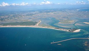 Vue aérienne des marais salants de Guérande.
