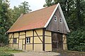 September 2017: In Fachwerk ausgeführtes Pfarrhaus von St. Josef Kinderhaus.