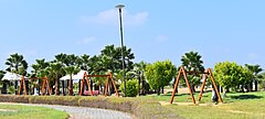 Various children play items in palai park