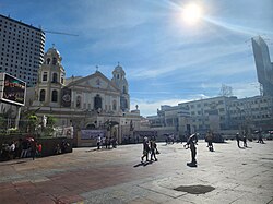 Considered the center of Quiapo, Plaza Miranda is surrounded by several shopping buildings and its most famous landmark, the Quiapo Church