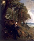 Портрет Китса, слушающего соловья в Хампстед-Хит в Лодоне. 1845