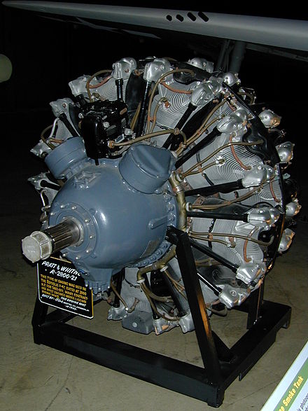 A Pratt & Whitney R-2800 engine