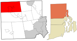 Providence County Rhode Island incorporated and unincorporated areas Burrillville highlighted.svg