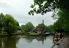 The junction of the Trent and Mersey Canal with the Caldon Canal Raining at Etruria Junction, Stoke-on-Trent - geograph.org.uk - 2446190.jpg