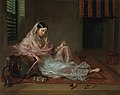 Image 19A woman in Bengal region in the eastern part of the Indian subcontinent, clad in fine Bengali muslin, 18th century. (from History of clothing and textiles)