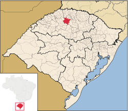 Localização de Palmeira das Missões no Rio Grande do Sul