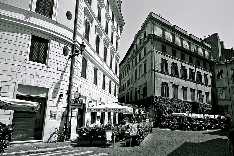 File:Rome side streets - trattoria and pizzeria.jpg