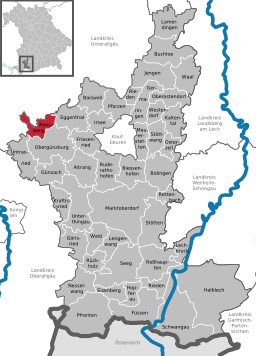 Läget för Ronsberg i Landkreis Ostallgäu