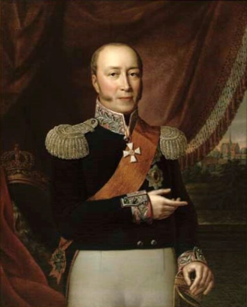Fredrick Francis I, in uniform, wearing the Star and Sasch of the Prussian Order of the Black Eagle and the Order of the Red Eagle around the neck. Po