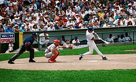 08 May. 1997: Chicago Cubs second baseman Ryne Sandberg (23) on the field  during batting practice before a game against the San Diego Padres played  on May 8, 1997 at Qualcomm Stadium