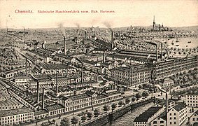 1870 gegründete Sächsische Maschinenfabrik in Chemnitz, um 1905