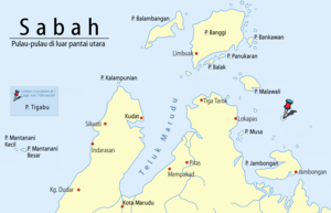 Location of Pulau Tigabu in the Sulu Sea