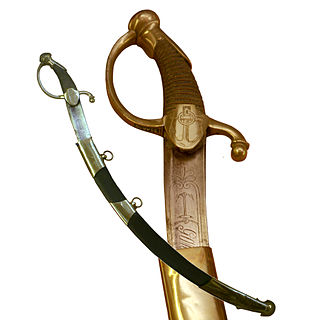 <span class="mw-page-title-main">Sabre</span> Type of backsword with curved blade, designed to cut and slash.