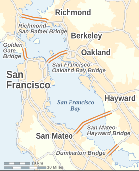 Plassering av broen i San Francisco