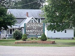 Sandyville Ohio sign at 5 way.jpg