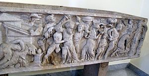 Sarcofago con scena di culto dionisiaco (farnese, gabinetto segreto), 27710, 04.JPG