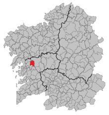 Cuntis'in Galiçya'daki konumu